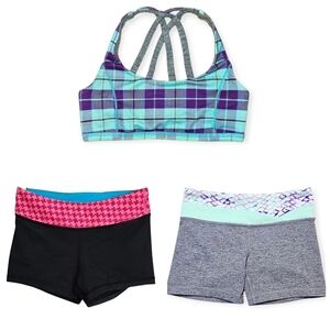 Ivivva By Lululemon Activewear Bundle Reversible Sports Bra Active Shorts 10